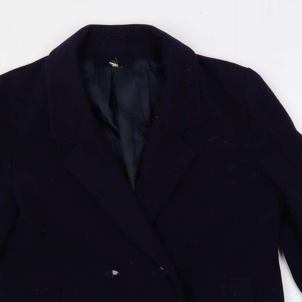 Debenhams Womens Blue Pea Coat Coat Size 12 Button