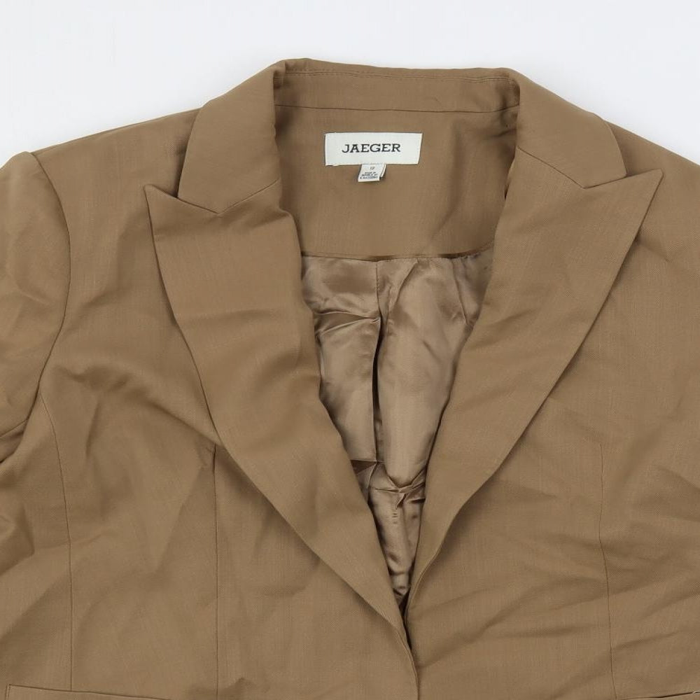 Jaeger Womens Beige Jacket Blazer Size 12 - Open