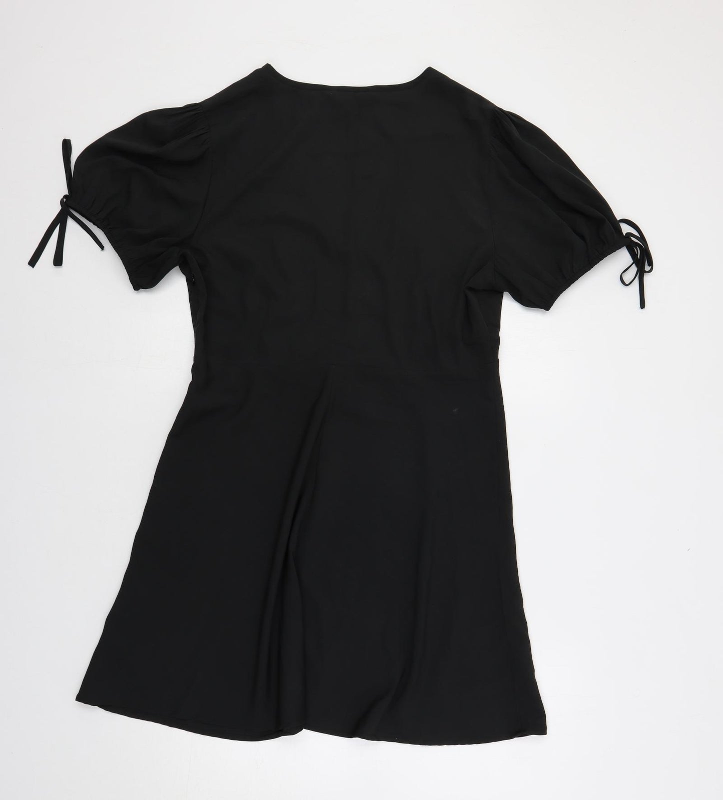 New Look Womens Black Polyester A-Line Size 16 V-Neck Zip