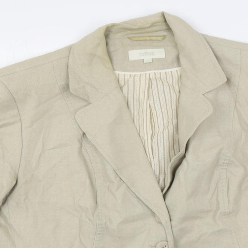 Marks and Spencer Womens Beige Jacket Blazer Size 22 Button