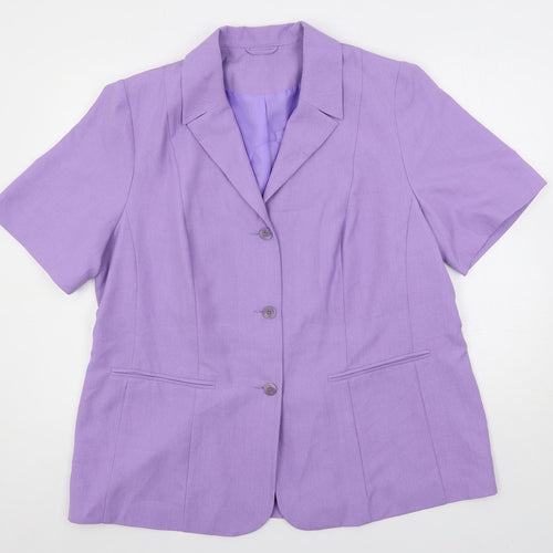 essence Womens Purple Jacket Blazer Size 20 Button