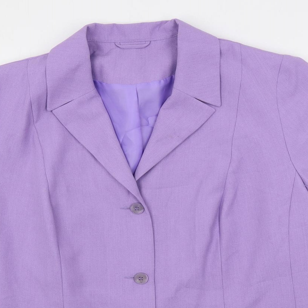 essence Womens Purple Jacket Blazer Size 20 Button