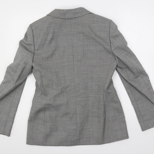 Anne Klein Womens Grey Geometric Jacket Blazer Size 10 Button