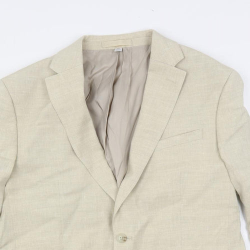 Marks and Spencer Mens Beige Linen Jacket Suit Jacket Size 40 Regular