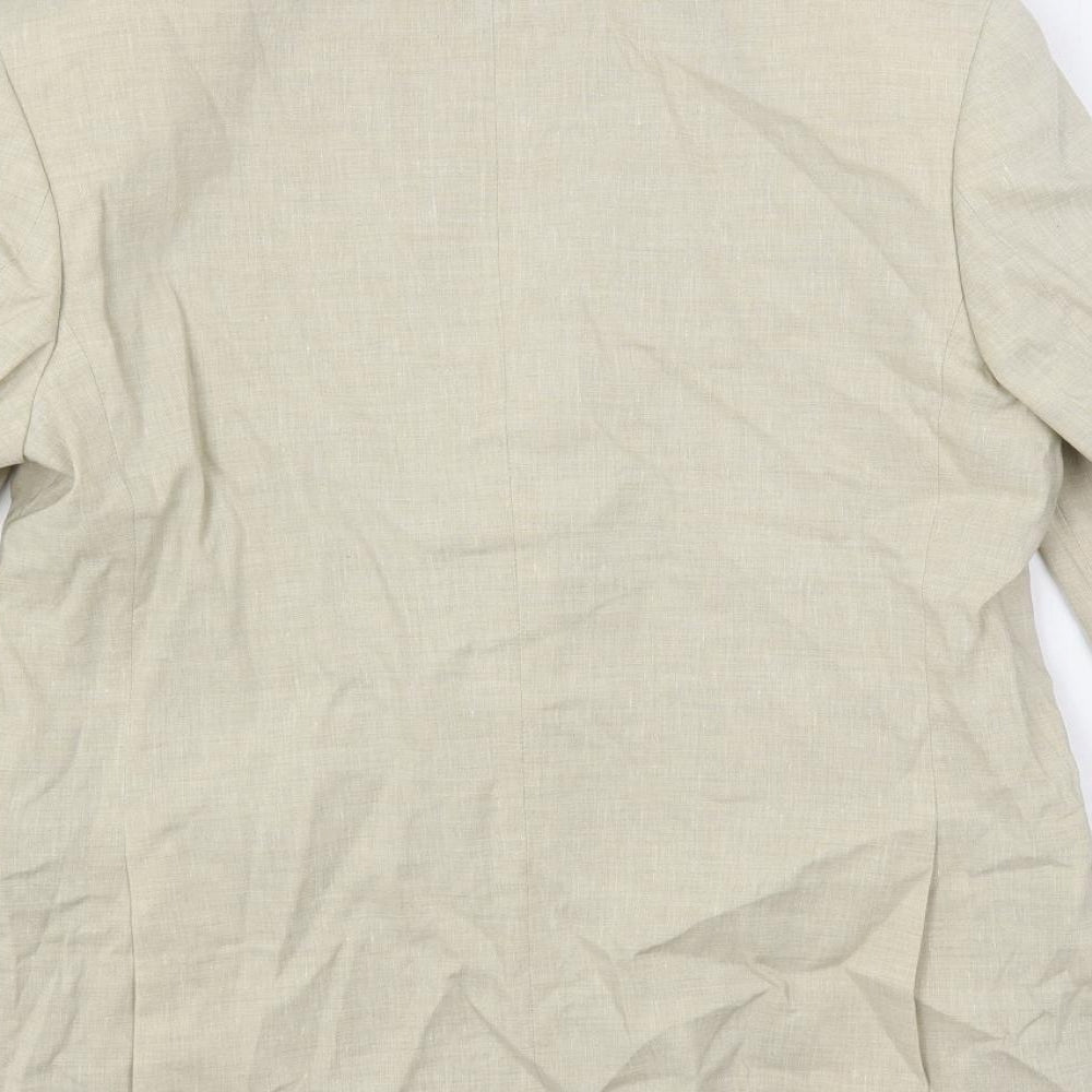 Marks and Spencer Mens Beige Linen Jacket Suit Jacket Size 40 Regular