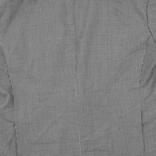 Varteks Mens Black Geometric Polyester Jacket Suit Jacket Size 48 Regular
