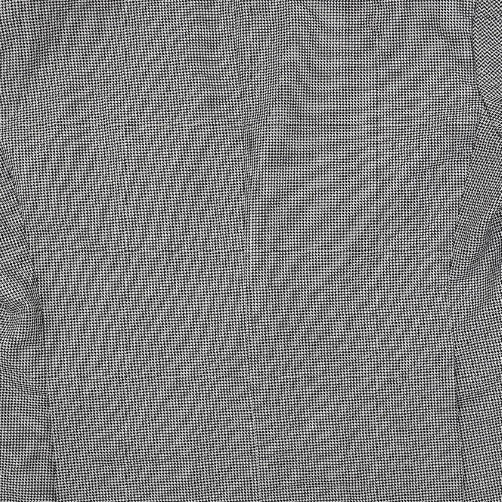 Varteks Mens Black Geometric Polyester Jacket Suit Jacket Size 48 Regular