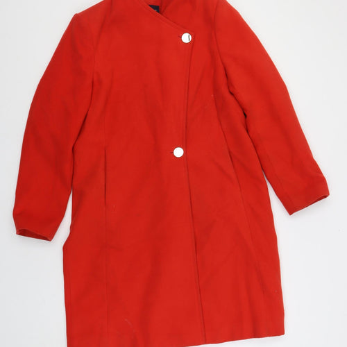 Marks and Spencer Womens Red Pea Coat Coat Size 12 Button