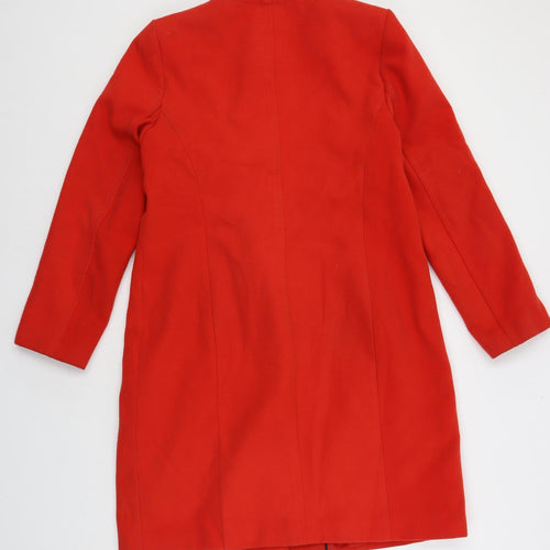Marks and Spencer Womens Red Pea Coat Coat Size 12 Button