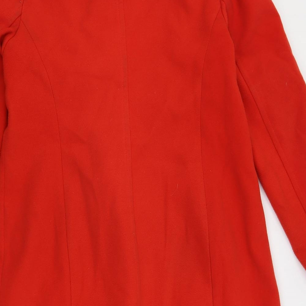 Marks and Spencer Womens Red Pea Coat Coat Size 12 Button