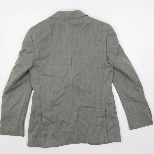 Marks and Spencer Mens Grey Herringbone Polyester Jacket Suit Jacket Size 36 Regular
