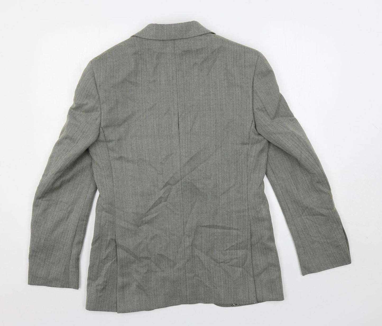 Marks and Spencer Mens Grey Herringbone Polyester Jacket Suit Jacket Size 36 Regular