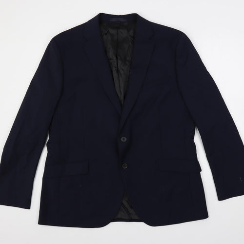 Autograph Mens Blue Wool Jacket Suit Jacket Size 44 Regular