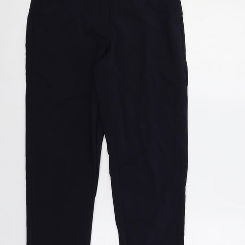 Marks and Spencer Womens Blue Cotton Dress Pants Trousers Size 10 L26 in Regular Zip