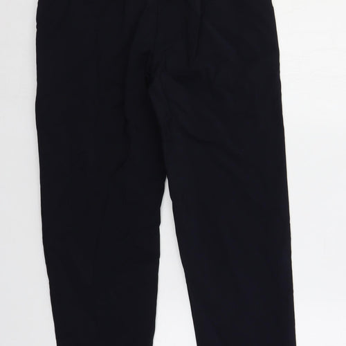 Marks and Spencer Womens Blue Cotton Dress Pants Trousers Size 10 L26 in Regular Zip