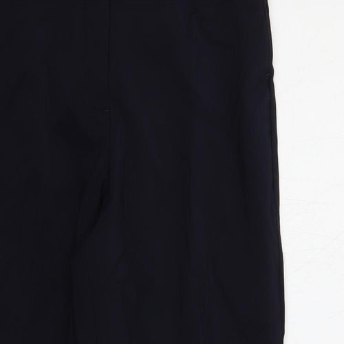 Marks and Spencer Womens Blue Cotton Dress Pants Trousers Size 10 L26 in Regular Zip