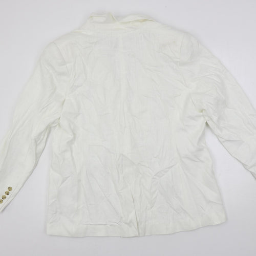 Marks and Spencer Womens White Jacket Blazer Size 20 Button