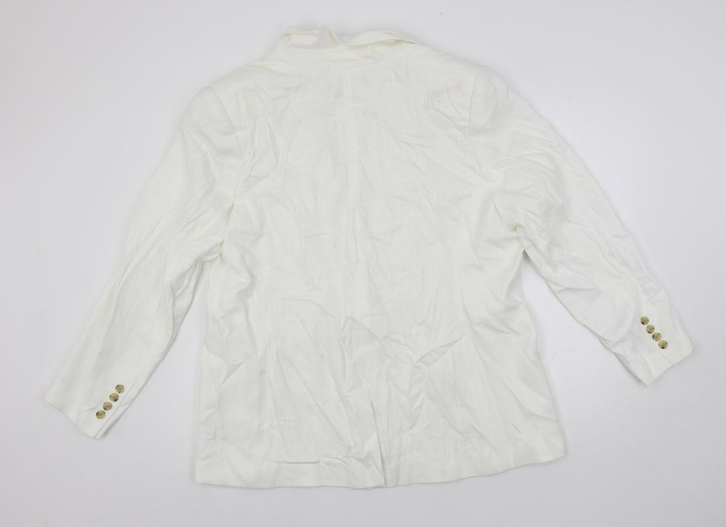 Marks and Spencer Womens White Jacket Blazer Size 20 Button