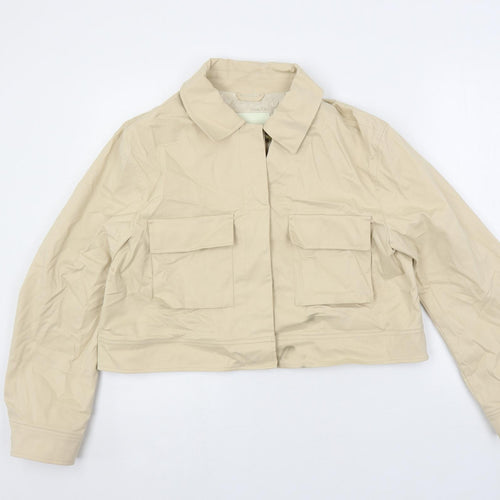 Autograph Womens Beige Jacket Size 14 Button