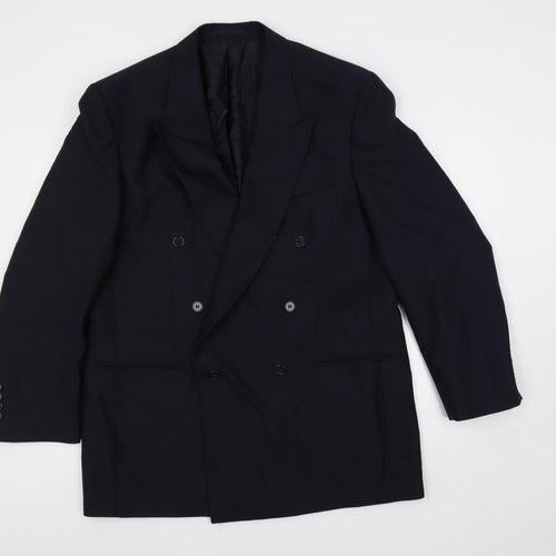 Douglas Mens Blue Polyester Jacket Suit Jacket Size 46 Regular