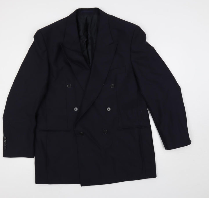 Douglas Mens Blue Polyester Jacket Suit Jacket Size 46 Regular