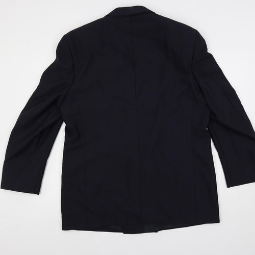 Douglas Mens Blue Polyester Jacket Suit Jacket Size 46 Regular