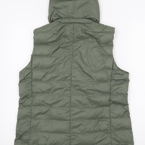 Marks and Spencer Womens Green Gilet Jacket Size 14 Zip - Hooded