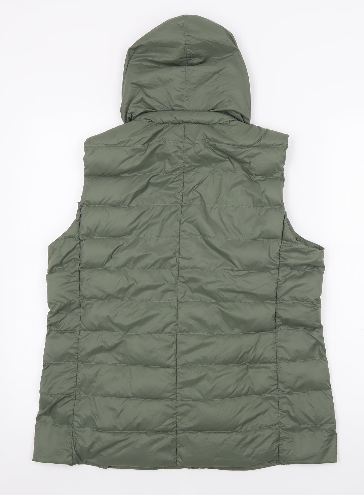 Marks and Spencer Womens Green Gilet Jacket Size 14 Zip - Hooded