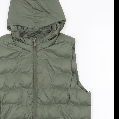 Marks and Spencer Womens Green Gilet Jacket Size 14 Zip - Hooded