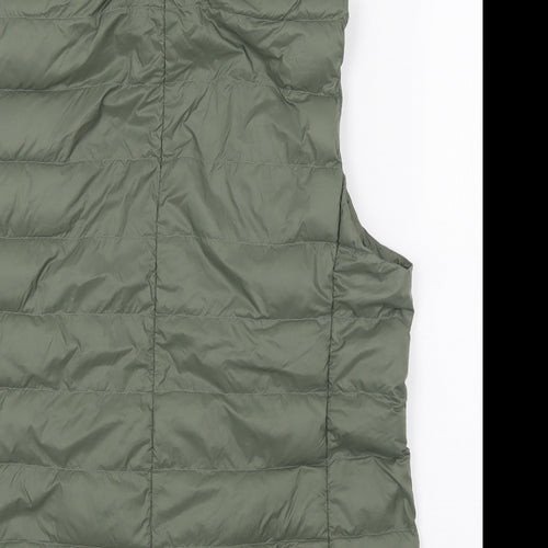 Marks and Spencer Womens Green Gilet Jacket Size 14 Zip - Hooded