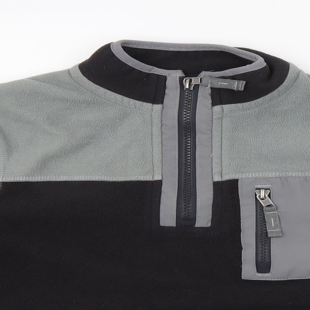 Marks and Spencer Boys Black Polyester Pullover Sweatshirt Size 10-11 Years Zip