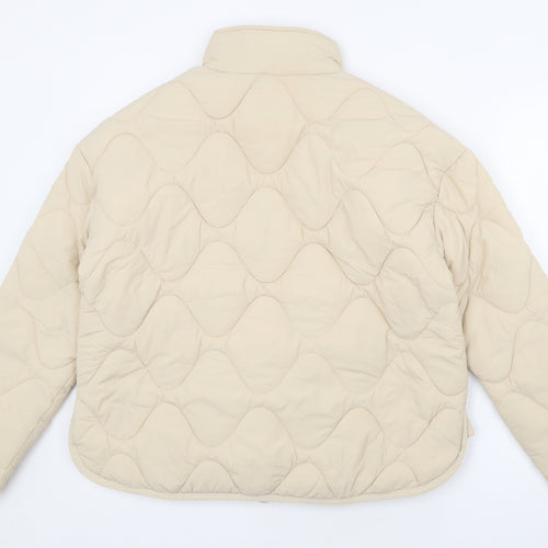 GOODMOVE Womens Beige Puffer Jacket Jacket Size 10 Zip