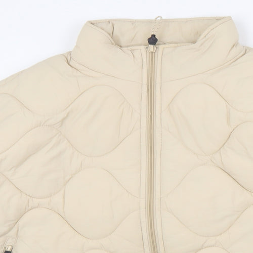 GOODMOVE Womens Beige Puffer Jacket Jacket Size 10 Zip