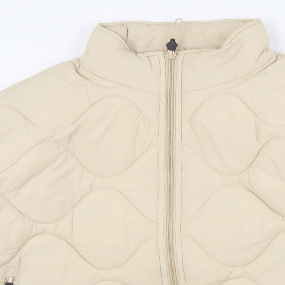 GOODMOVE Womens Beige Puffer Jacket Jacket Size 10 Zip