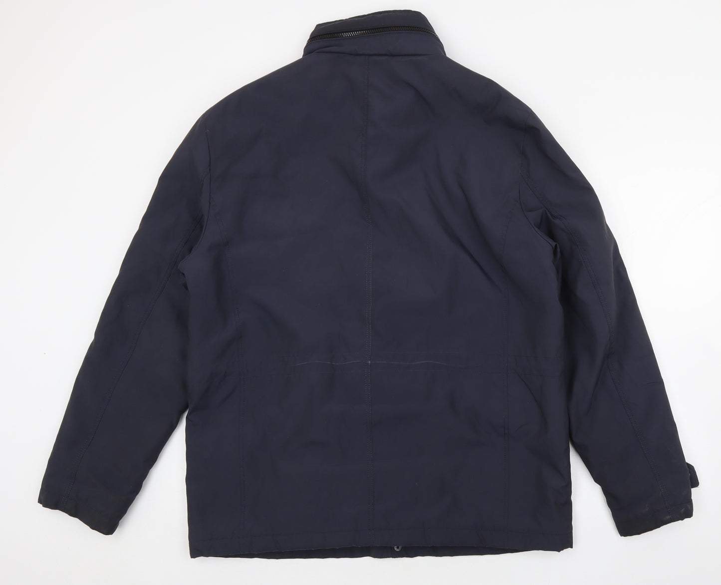 Marks and Spencer Mens Blue Rain Coat Coat Size L Zip