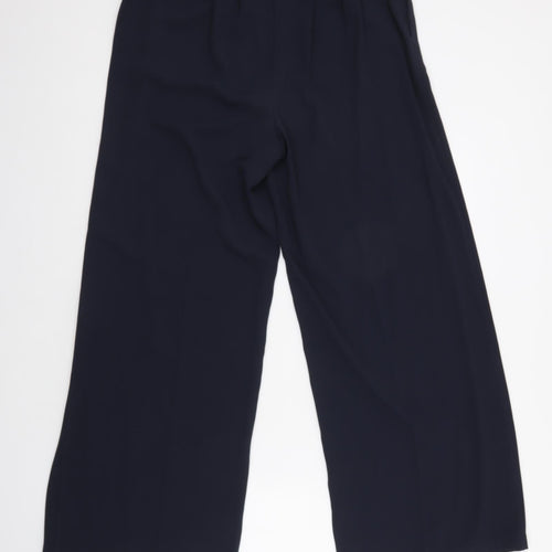 Marks and Spencer Womens Blue Polyester Trousers Size 14 L29.5 in Regular Drawstring