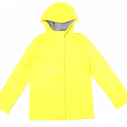 Topshop Womens Yellow Jacket Size 8 Zip - Water Resistant