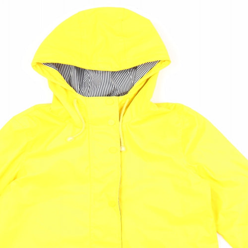 Topshop Womens Yellow Jacket Size 8 Zip - Water Resistant