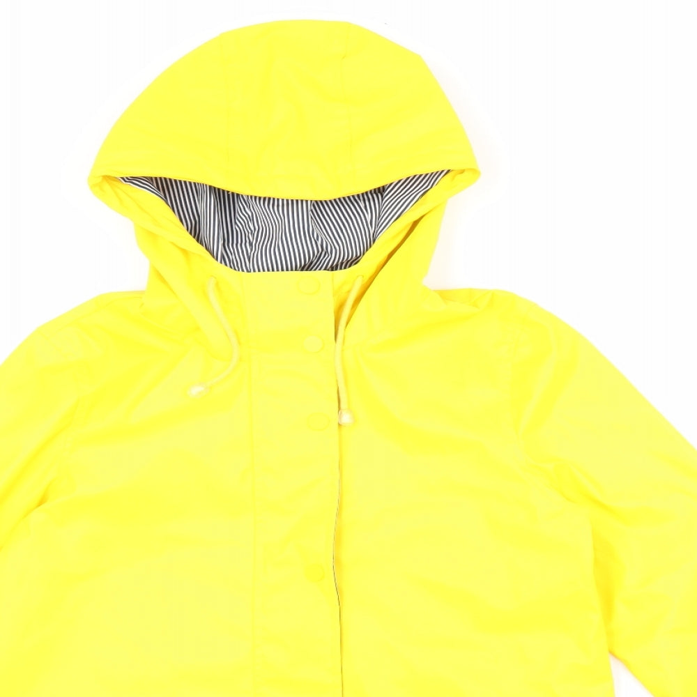 Topshop Womens Yellow Jacket Size 8 Zip - Water Resistant