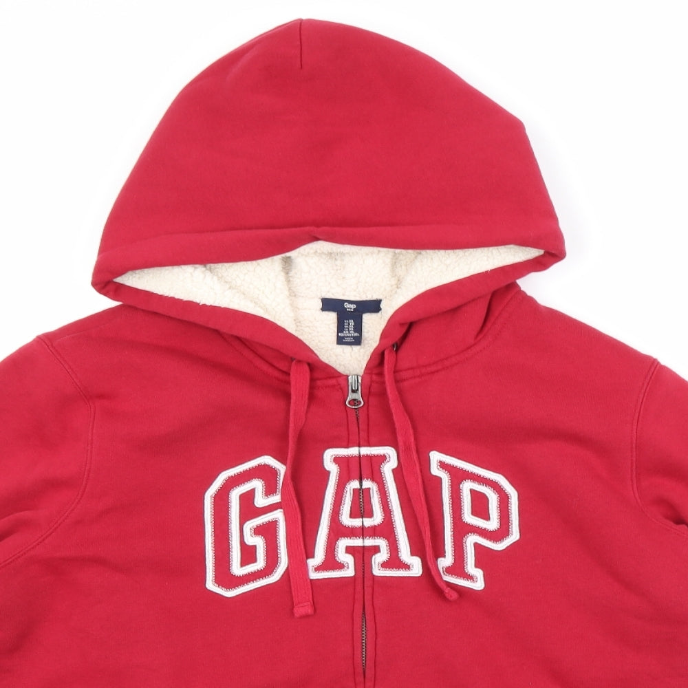 Gap Mens Red Cotton Pullover Hoodie Size XL - Embroidered Logo, Lined