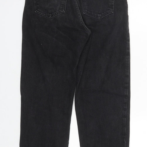 Zara Womens Black Cotton Straight Jeans Size 26 in L28 in Regular Zip