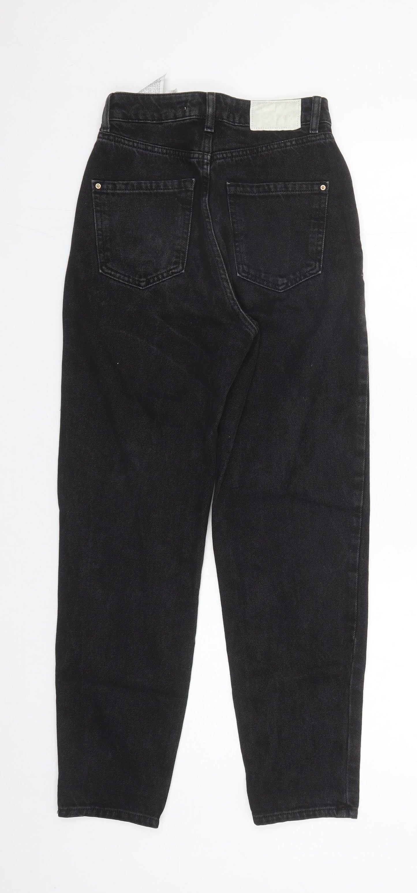 Zara Womens Black Cotton Straight Jeans Size 26 in L28 in Regular Zip