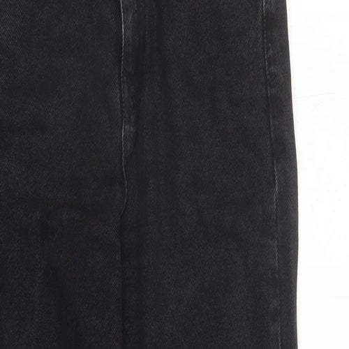 Zara Womens Black Cotton Straight Jeans Size 26 in L28 in Regular Zip