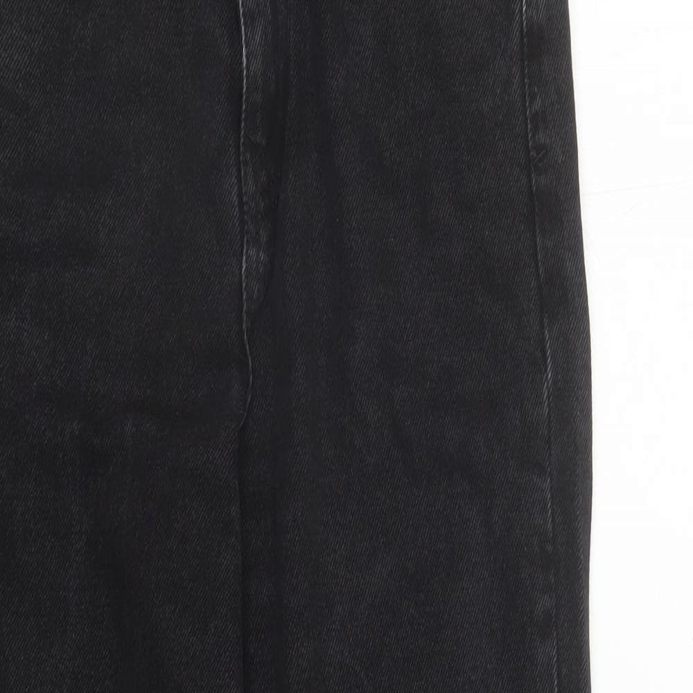 Zara Womens Black Cotton Straight Jeans Size 26 in L28 in Regular Zip