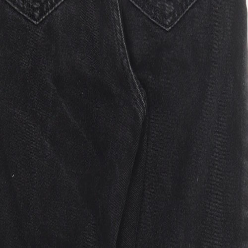Zara Womens Black Cotton Straight Jeans Size 26 in L28 in Regular Zip