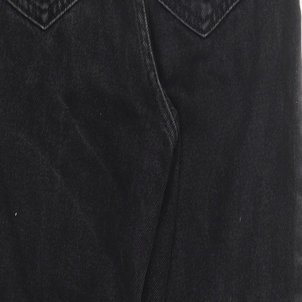 Zara Womens Black Cotton Straight Jeans Size 26 in L28 in Regular Zip