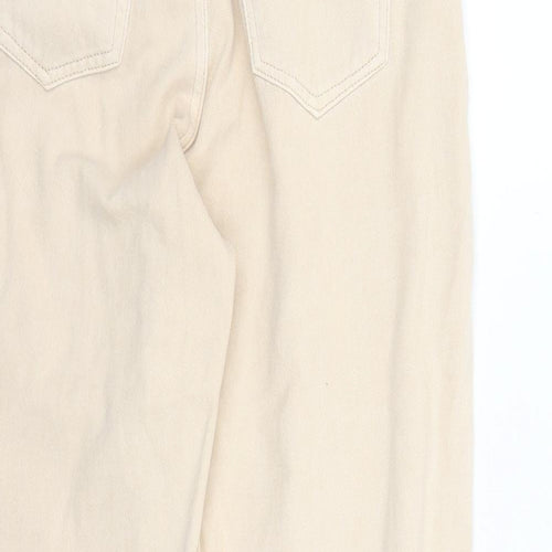 Missguided Womens Beige Cotton Mom Jeans Size 4 L24 in Regular Zip