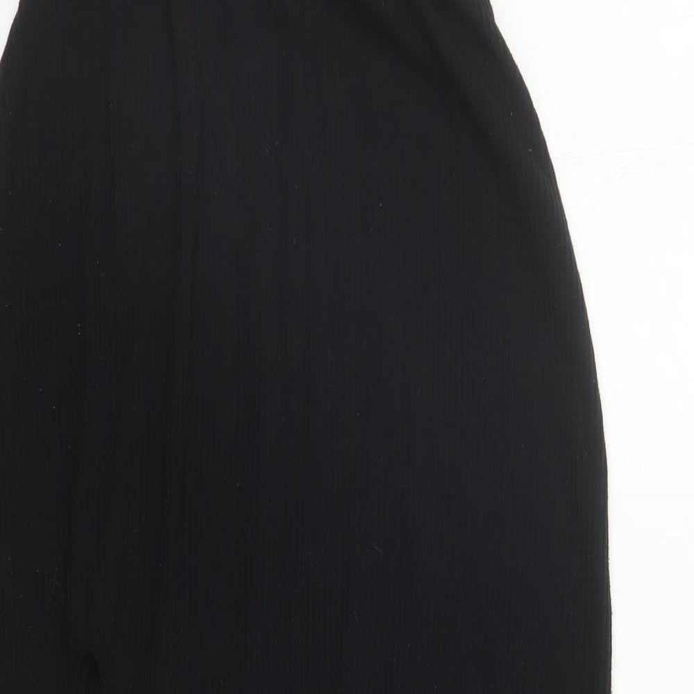 ASOS Womens Black Polyester A-Line Skirt Size 24 in - Elasticated Waist