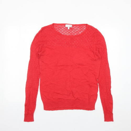 NEXT Womens Red Round Neck Acrylic Pullover Jumper Size 16