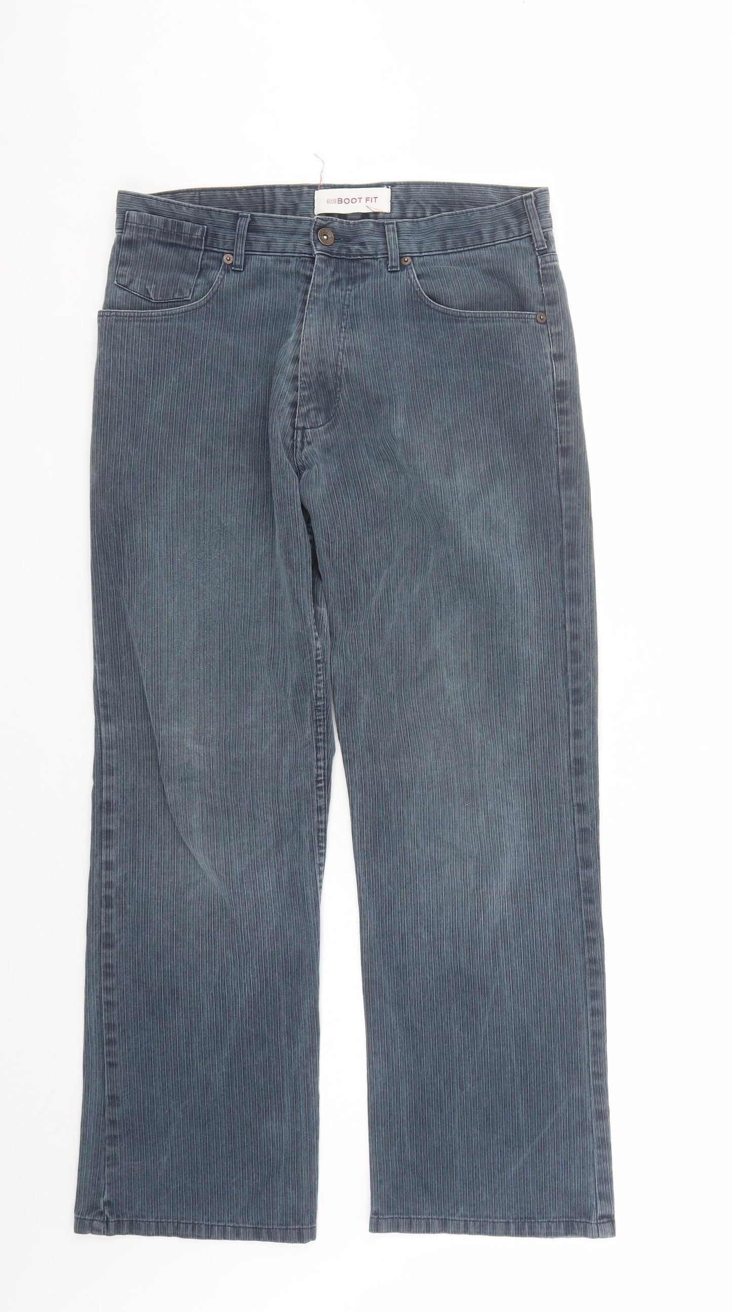 NEXT Mens Blue Cotton Bootcut Jeans Size 34 in L29 in Regular Zip